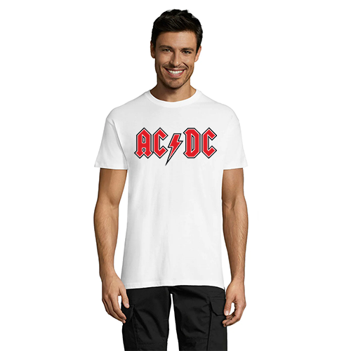 AC DC Crvena muška majica kratkih rukava bijela L