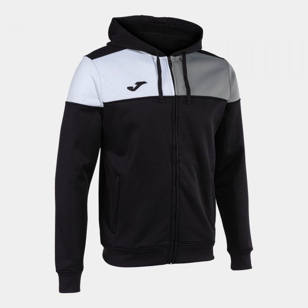 CREW V ZIP-UP HOODIE BLACK GREY WHITE M