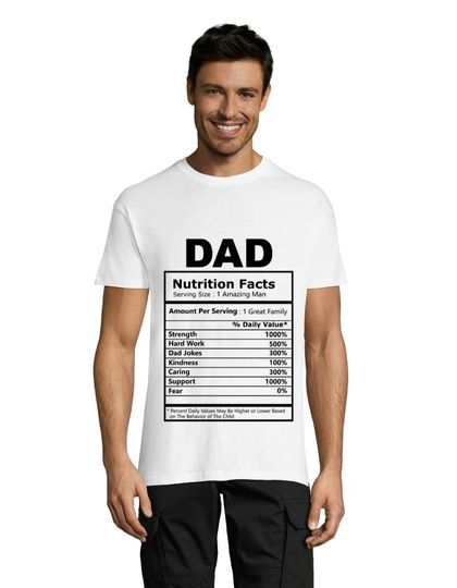 Dad's Nutrition Facts muška majica kratkih rukava bijela 2XS
