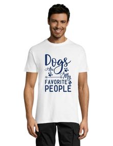 Dog's are my favorite people muška majica bijela L