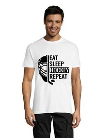 Eat, Sleep, Hockey, Repeat muška majica kratkih rukava bijela 2XL