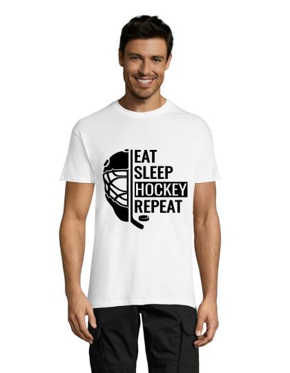 Eat, Sleep, Hockey, Repeat muška majica kratkih rukava bijela 2XS