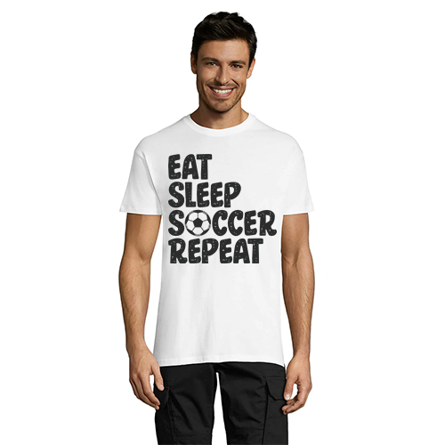 Eat Sleep Soccer Repeat muška majica kratkih rukava bijela 3XL