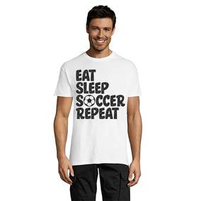 Eat Sleep Soccer Repeat muška majica kratkih rukava bijela XL