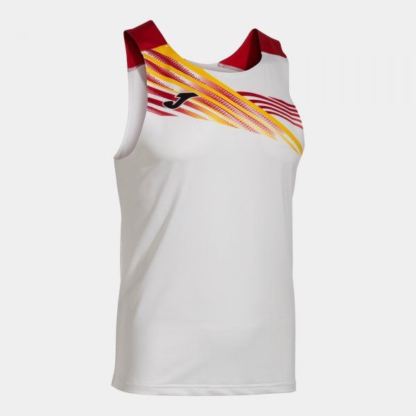 ELITE X SLEEVELESS SHIRT sportska majica bez rukava bijelo crveno XS