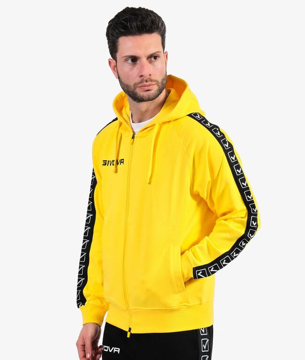 FELPA FULL ZIP CON CAPPUCCIO TERRY BAND žuta boja M