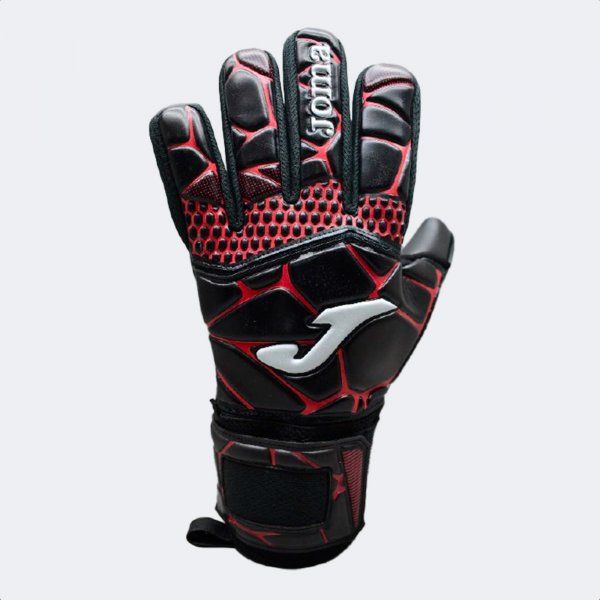 GK- PRO GOALKEEPER GLOVES BLACK RED 12