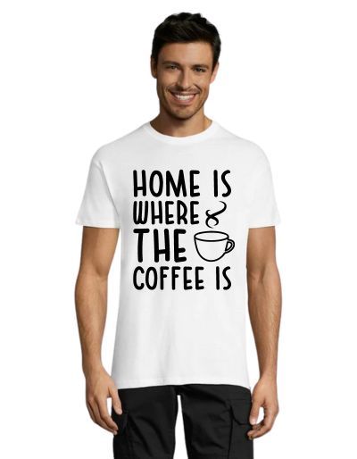 Dom je gdje je kava muška majica kratkih rukava bijela 4XL