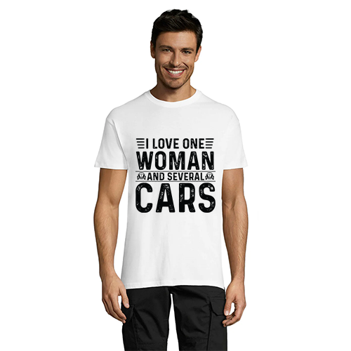 I Love One Woman and Several Cars muška majica bijela L