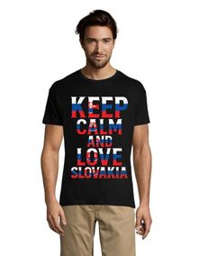 Keep calm and love Slovačka muška majica kratkih rukava bijela 2XL