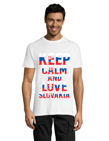 Keep calm and love Slovačka muška majica kratkih rukava bijela L