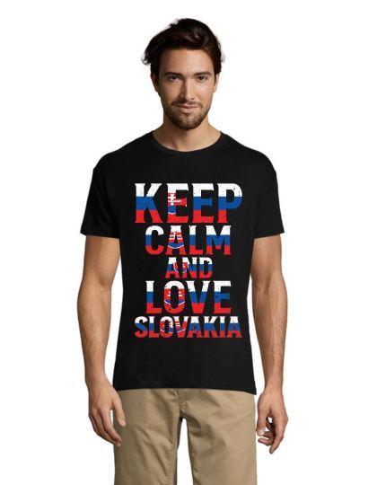 Keep calm and love Slovačka muška majica kratkih rukava bijela XL