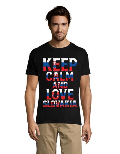 Keep calm and love Slovačka muška majica crna 2XL