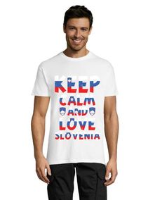 Keep calm and love Slovenia muška majica bijela L