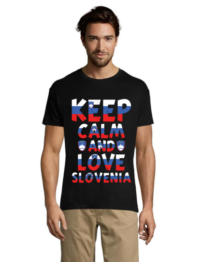 Keep calm and love Slovenia muška majica crna 3XL