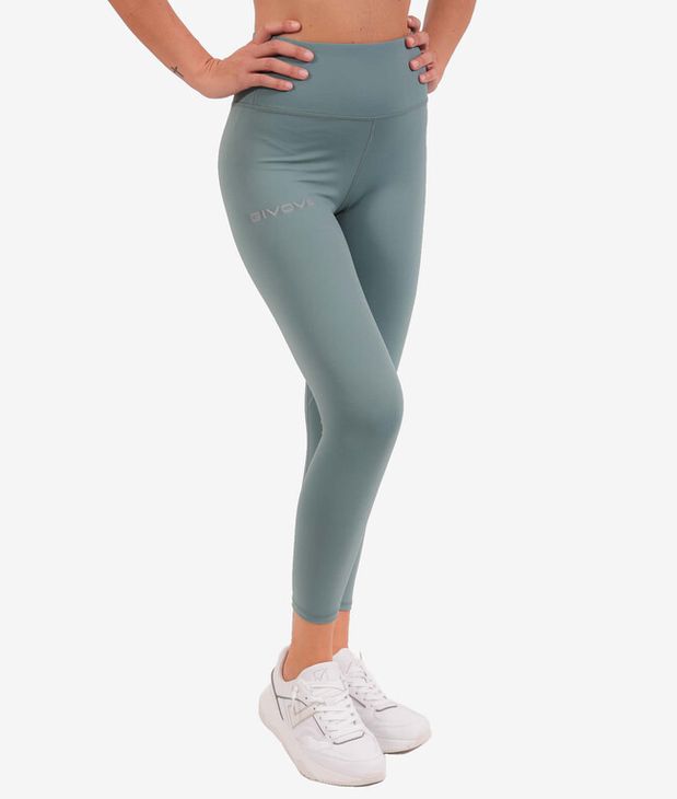 LEGGINGS BASIC hlače za trčanje kerozin zelena L