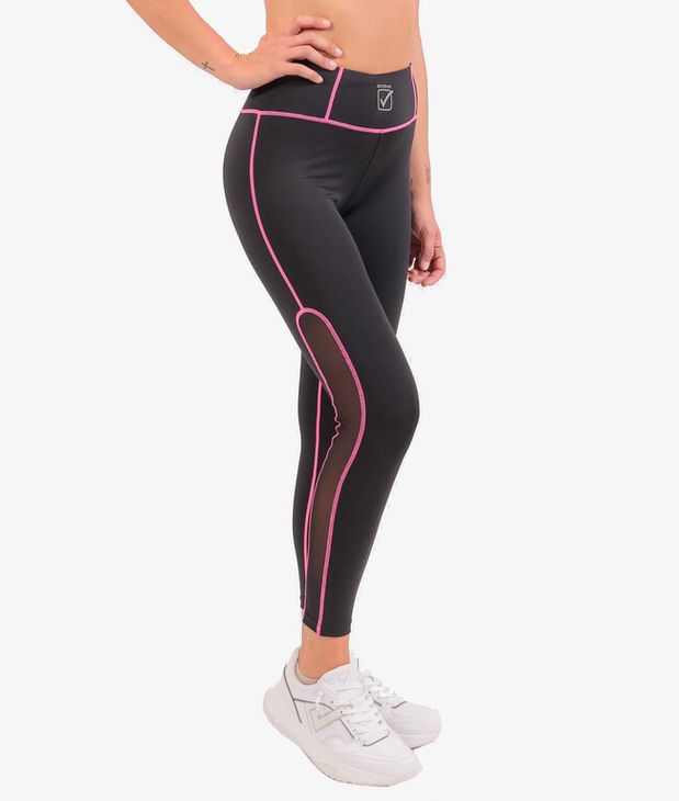 LEGGINGS MOON hlače za trčanje crno/ružičasto XL