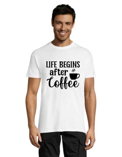 Život počinje nakon Coffee muške majice kratkih rukava bijela 4XL