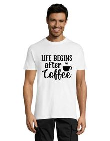 Život počinje nakon Coffee muške majice bijela 5XS