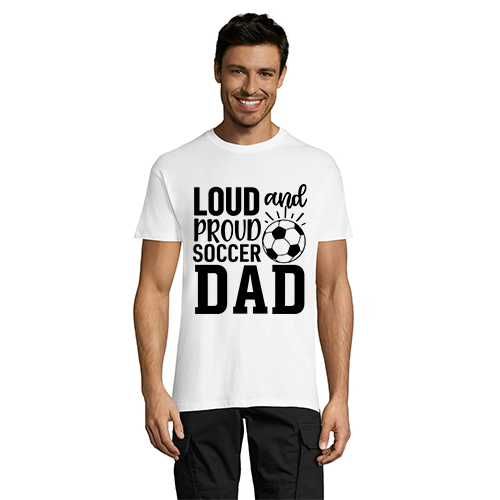 Loud and proud soccer dad muška majica kratkih rukava bijela 2XS