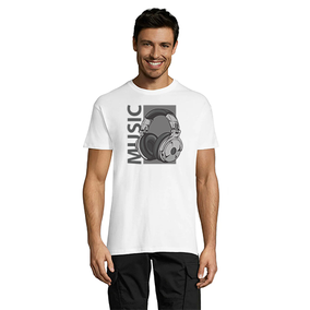 Glazbene slušalice muška majica kratkih rukava bijela 4XS