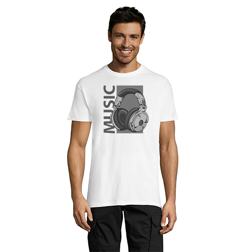 Glazbene slušalice muška majica kratkih rukava bijela 5XL