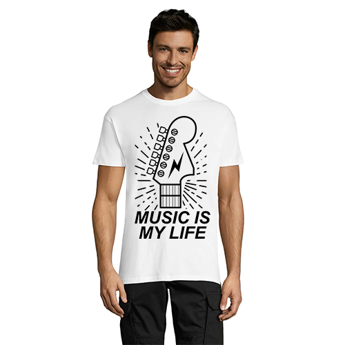 Music is my life muška majica kratkih rukava bijela 2XL