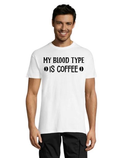 Moja krvna grupa je kava muška majica bijela 2XS