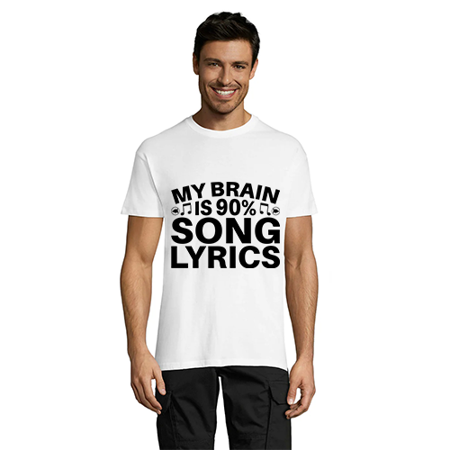 My Brain is 90% Song Lyrics muška majica kratkih rukava bijela 2XL