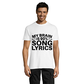 My Brain is 90% Song Lyrics muška majica kratkih rukava bijela 4XL