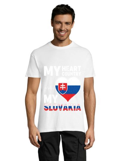 My hearth, my Slovakia muška majica bijela L