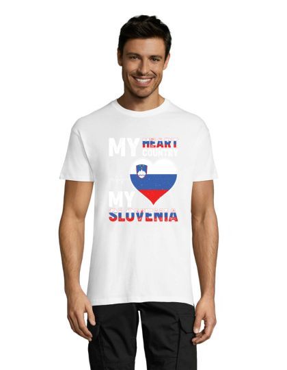 My hearth, my Slovenia muška majica bijela L