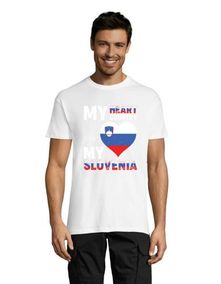My hearth, my Slovenia muška majica bijela S