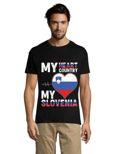 My hearth, my Slovenia muška majica crna 2XL