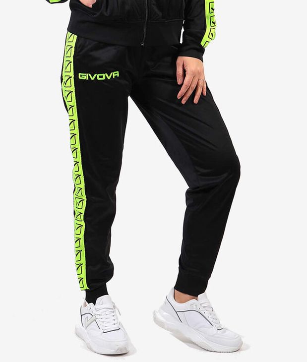 PANTALONE TRICOT BAND trenirke fluo žuto/crno M