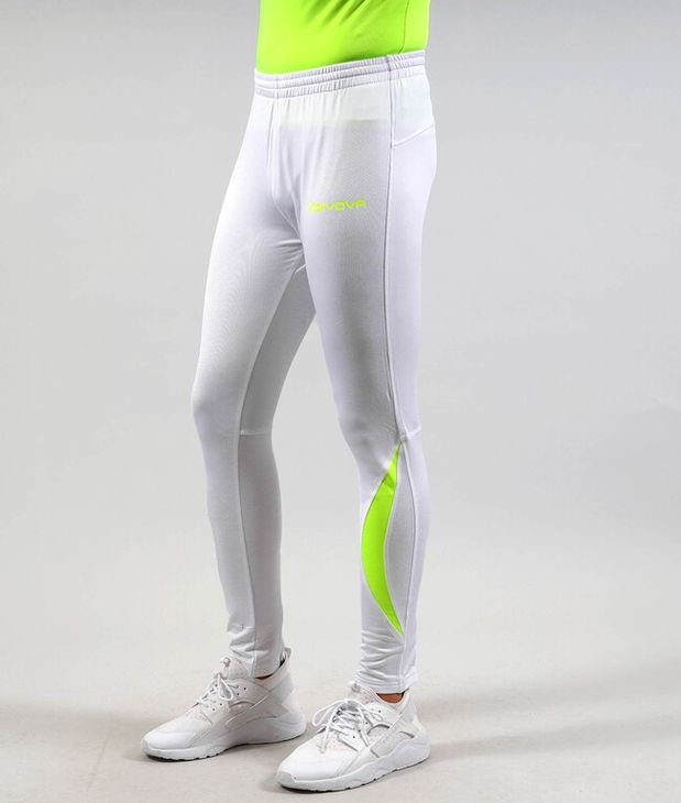 RUNNING LONG PANT hlače za trčanje bijela/fluo žuta S