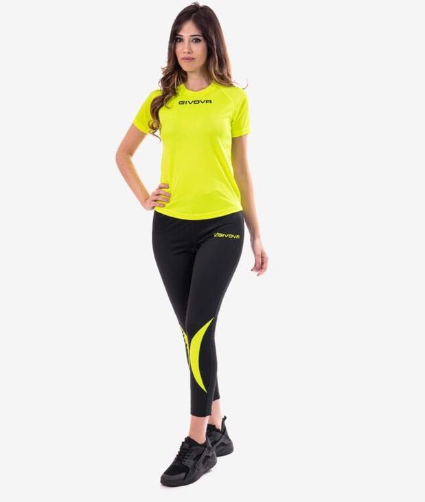 RUNNING LONG PANT hlače za trčanje crna/fluo žuta 2XL