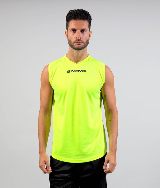 SHIRT SMANICATO GIVOVA ONE sportska majica bez rukava fluo žuta 3XL