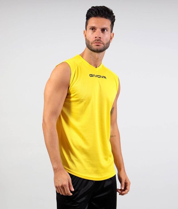 SHIRT SMANICATO GIVOVA ONE sportska majica bez rukava žuta boja 2XL