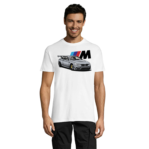 Sport BMW s M3 muškom majicom bijela 2XL