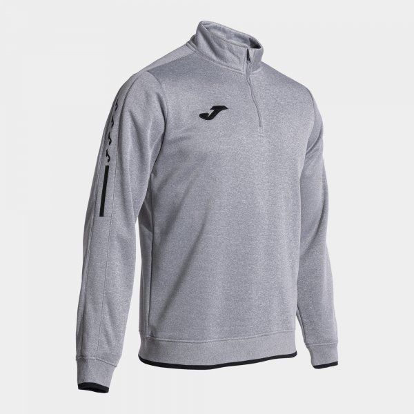 SUDADERA OLIMPIADA GRIS MELANGE NEGRO M