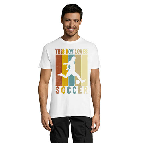 This Boy Loves Soccer muška majica kratkih rukava bijela 2XL