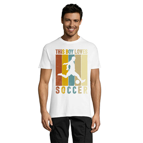 This Boy Loves Soccer muška majica kratkih rukava bijela 3XS