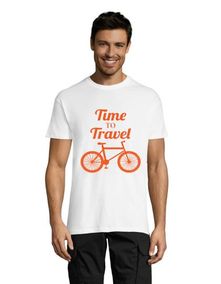 Time to travel with bicycle muška majica kratkih rukava bijela 3XL