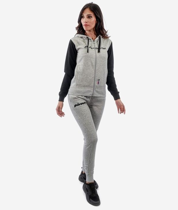 TUTA DONNA 103 CON CAPP. in FELPA komplet svijetlo siva/crna 2XL