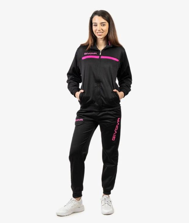 TUTA GIVOVA ONE FULL ZIP POLARFLEECE komplet crno/ružičasto 2XL