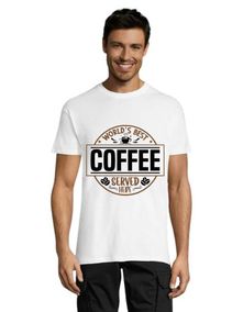 Ovdje se poslužuje najbolja kava na svijetu muška majica kratkih rukava bijela 2XL