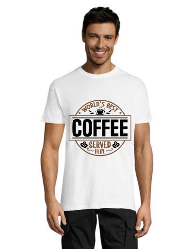 Ovdje se poslužuje najbolja kava na svijetu muška majica kratkih rukava bijela 2XS