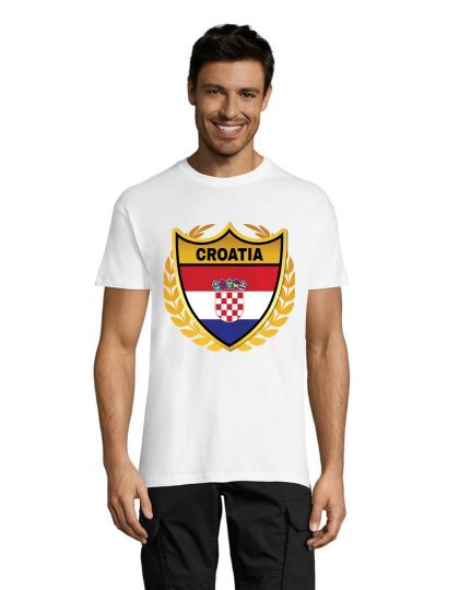 Zlatni grb Hrvatske muška majica bijela M